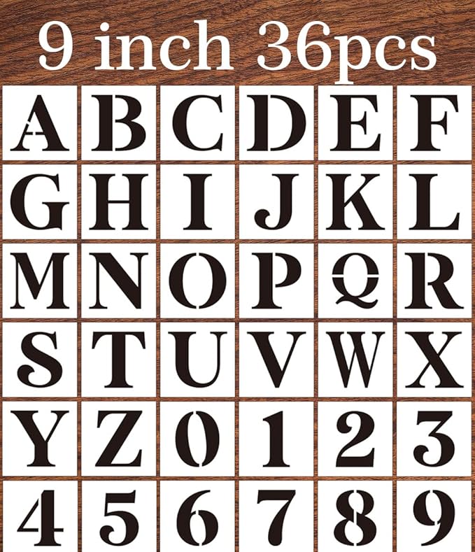 9inch Alphabet Stencils for Painting Reusable Letter Stencils Large Letters by zosylley