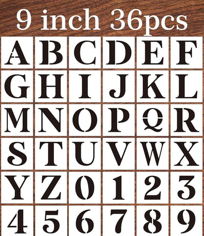9inch Alphabet Stencils for Painting Reusable Letter Stencils Large Letters by zosylley