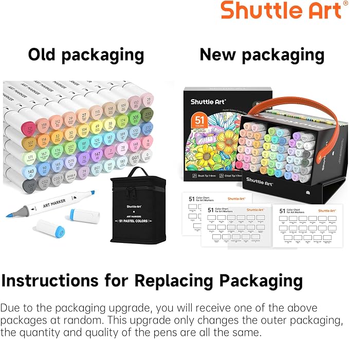 Shuttle Art Pastel Alcohol Markers Brush tip, Dual Tip Brush & Chisel Tip Art - Image 2