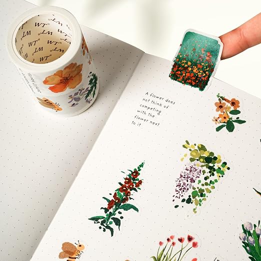 WT Spring Oasis Washi Tape Sticker Set, 3 Rolls, Original Designs, - Image 4