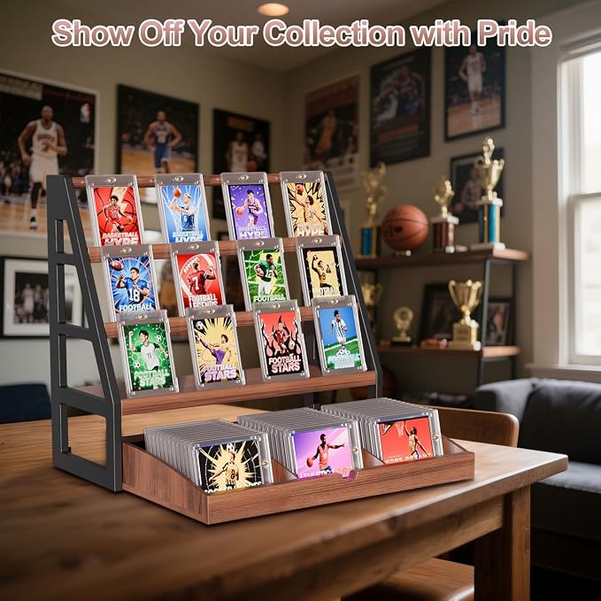 handrong Card Display Stand, 3-Tier Trading Card Display - Image 2
