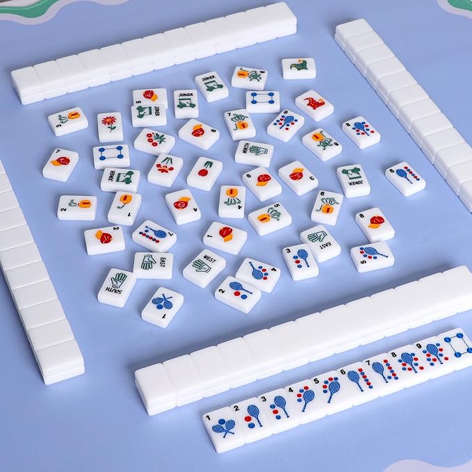 American Mahjong Tile Set with Clear Acrylic Box and Accessories, 160 Acrylic - Image 7