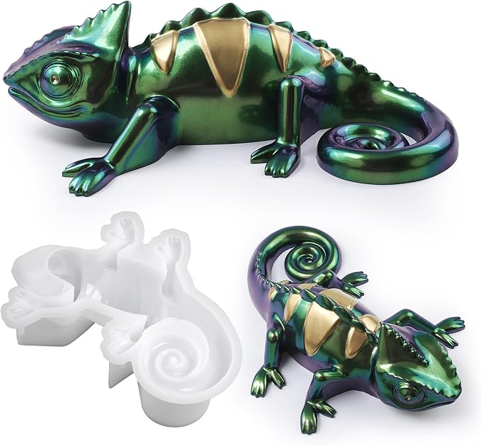 Lizard Animal Cylinder Candle & Resin Mold by ESEENSSiliconeMolds