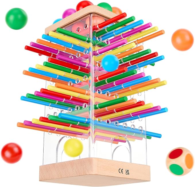 Montessori Wooden Board Games, 48 Colorful Sticks Dice Game - Image 9