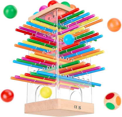 Montessori Wooden Board Games, 48 Colorful Sticks Dice Game - Image 9