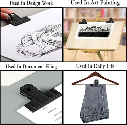 Locci Black Large Bull Clips, 10 Pack Extra Large Binder Clips 4.7 Inch - Image 4