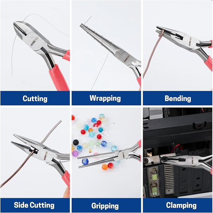 3 PCS Mini Pliers Set, Diagonal and Long Nose, Small Plier Tool - Image 4