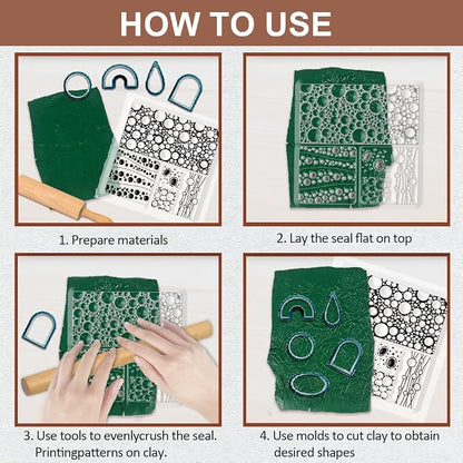 CHGCRAFT Bubbles Silicone Clay Texture Mat Silicone Texture Stamps Clay - Image 3