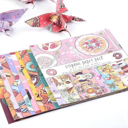 Origami Paper Kit 50 Sheets 70GSM 6 Inch Square Double Sided Color 50 Vivid - Image 4