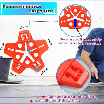 Tile Spacers 300pcs Reusable Multi Size Horseshoe U Shape Plastic Shims - Image 3