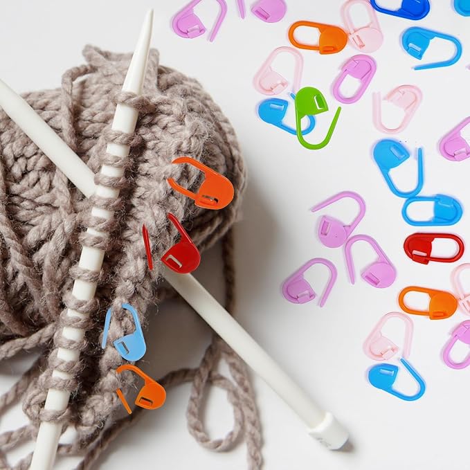 150 PCS Locking Stitch Markers for Knitting, Colorful Plastic Crochet Clips and - Image 3