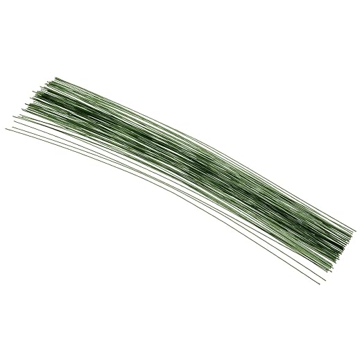 PATIKIL 22 Gauge 16" Floral Stem Wire, Dark Green by PATIKIL