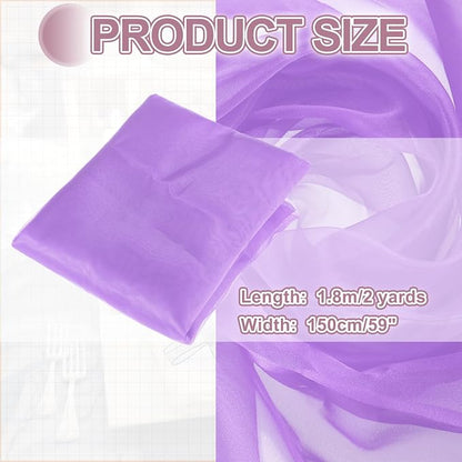 MECCANIXITY Iridescent Sheer Organza Fabric, 2 Yards x 59 Inches Solid - Image 2