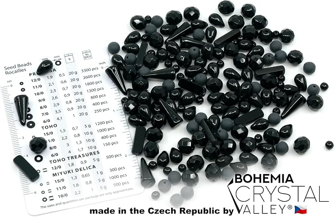2.1oz of Glass Bead Mix with Drops, Table-Cut and fire Polish Czech Beads - Image 2