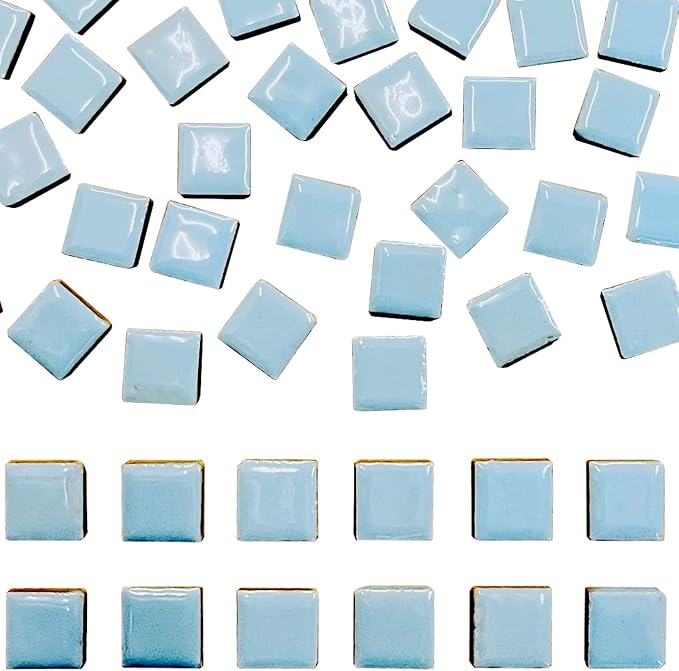 50 Pieces Light Blue Mosaic Tiles by SMANTA