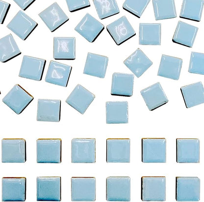 50 Pieces Light Blue Mosaic Tiles by SMANTA