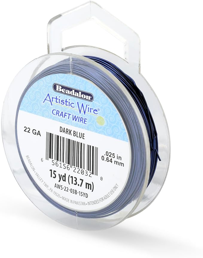 Artistic Wire, 22 Gauge Tarnish Resistant Colored Copper Craft Wire, Dark Blue by Unknown
