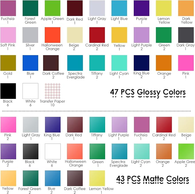 HTVRONT Permanent Vinyl for Cutting Machine-100 Pack 12 "x12 Adhesive Vinyl - Image 2