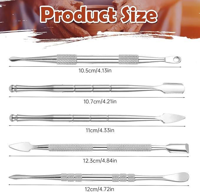 Piriuuo Wax Carving Tools Set, Stainless Steel Clay Sculpting Tools - Image 2