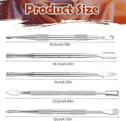 Piriuuo Wax Carving Tools Set, Stainless Steel Clay Sculpting Tools - Image 2