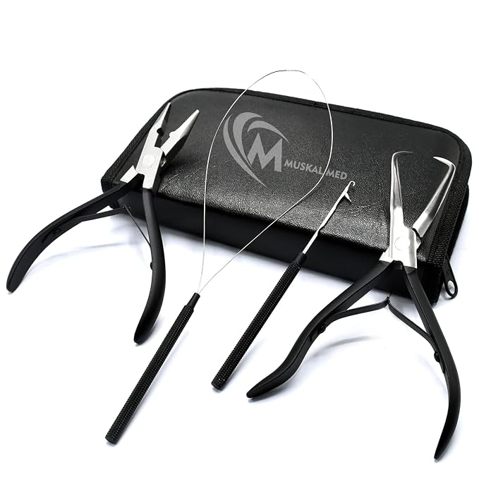 Professional Hair Extension & Beading Tool Kit Remove Plier Set by MuskalMed