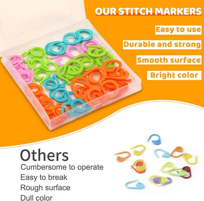 Yizzvb 50 Pcs Stitch Markers, Colorful Crochet Stitch Markers - Image 3