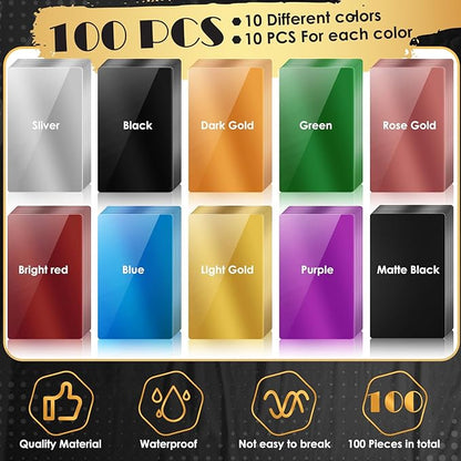 weparmeety 100 Pcs Metal Engraving Blanks Colorful Aluminum Sheet Laser - Image 3