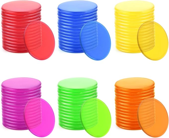 Coopay 300 Pieces Counters Counting Chips Plastic Markers Mixed Transparent - Image 3