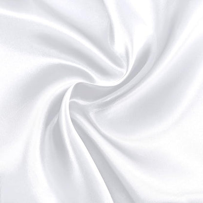 RUDONG M White Satin Fabric by The Yard, 3 Yard x 60 Inch Wide Silky Charmeuse by RUDONG+M