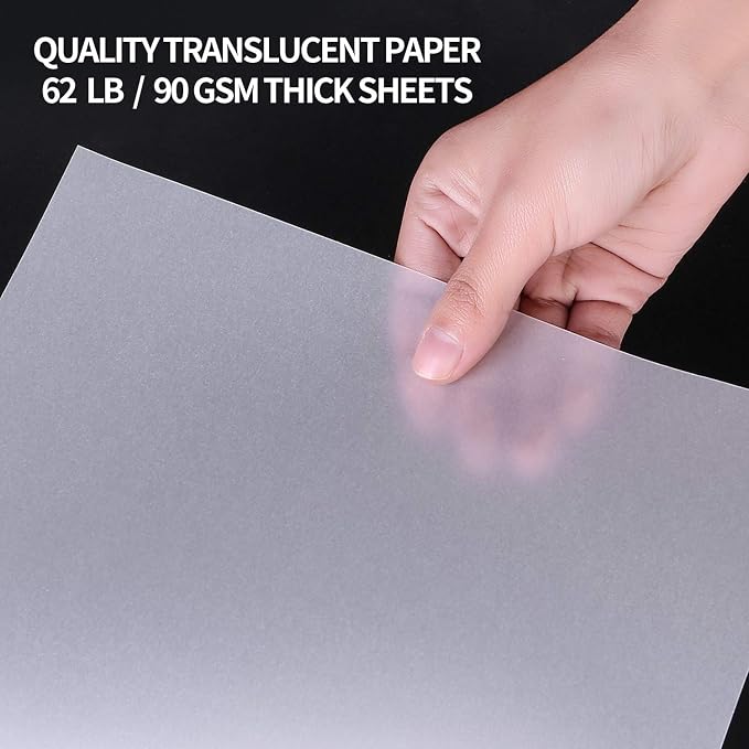 Translucent Vellum Paper, Bachmore 8.5x11 inches Tracing Pad, 75 Sheets - Image 2