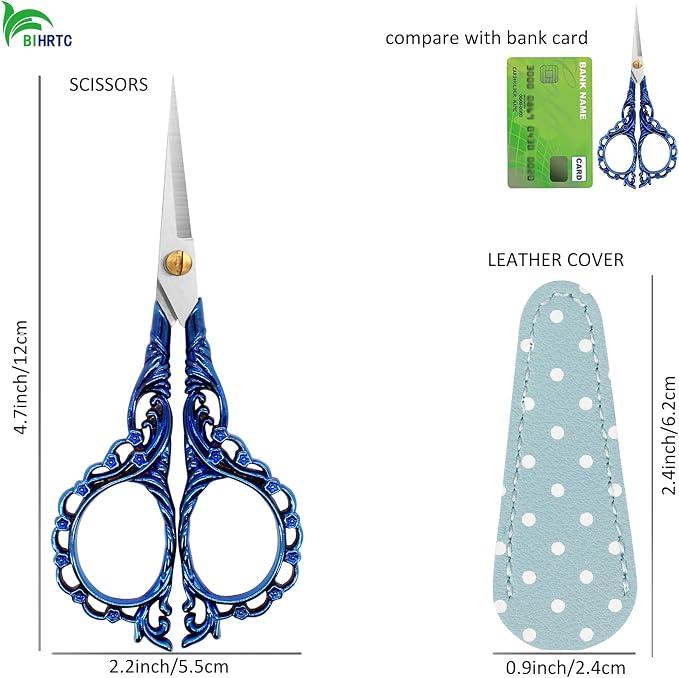 BIHRTC 4.5Inch Cross Stitch Sewing Scissors Small Sharp Scissor - Image 4