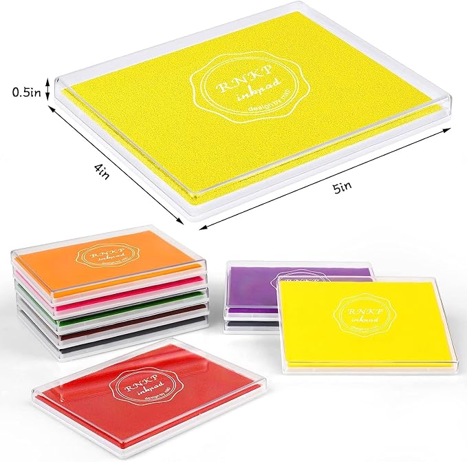 RNKP Large Yellow Ink Pad for Rubber Stamps, 5 × 4 inch Ink Stamp Pads - Image 2