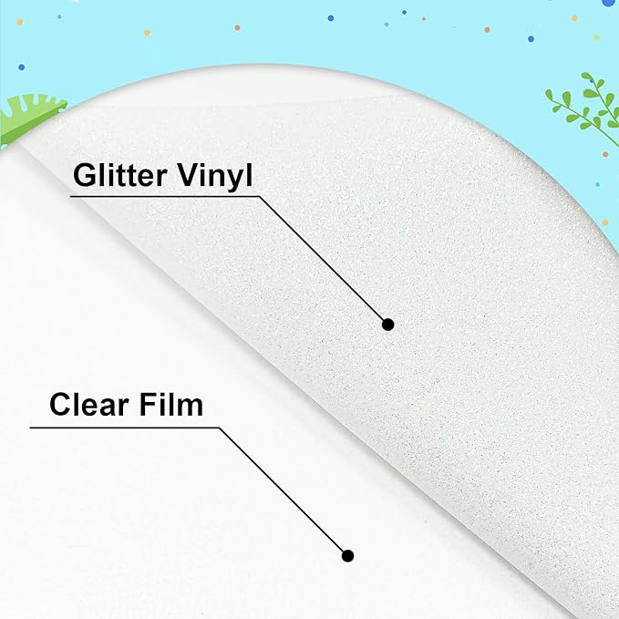 Rainbow White Glitter Heat Transfer Vinyl 12Inch*6FT Glitter Iron on Vinyl - Image 3