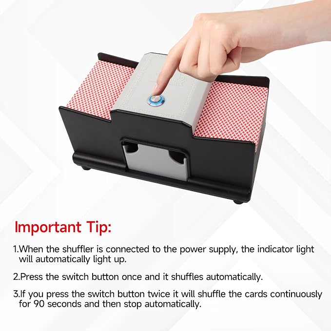 GSE Games & Sports Expert 2-Deck Casino Automatic Card Shuffler, AC/DC-Power & - Image 5