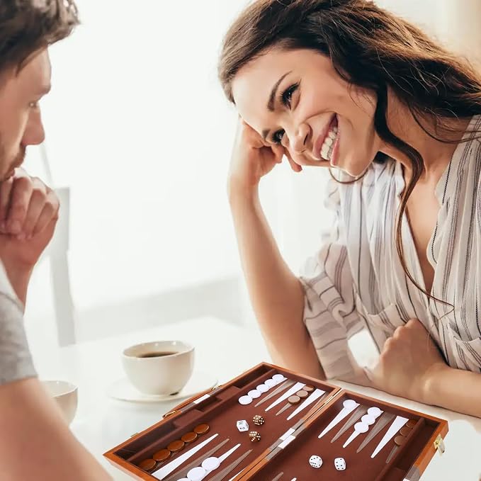 Backgammon Set - Classic Board Game - Portable Travel Strategy Backgammon Game - Image 8