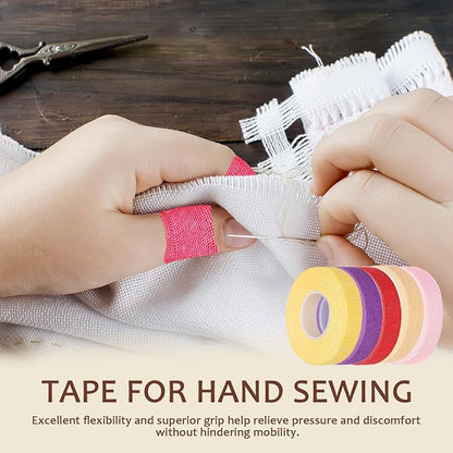 5 PCS Thimble Tape for Hand Sewing, Adjustable Sewing Thimble Finger Protector - Image 5