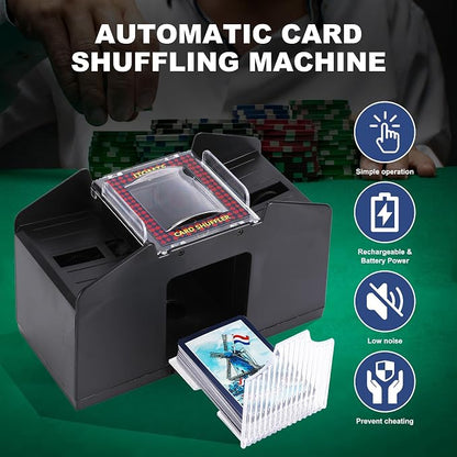 ITOME Automatic Card Shuffler, 2/4/6 Decks Electric Heavy Duty Card Shuffler - Image 8