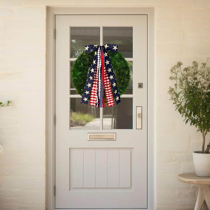 Large Patriotic Star Ribbon Bow - Image 4