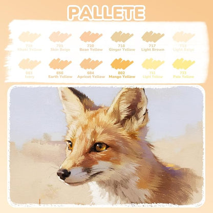 Guangna 12 Skin Tone Dual Tip Acrylic Paint Markers, Brush Tip & Chisel Tip - Image 3