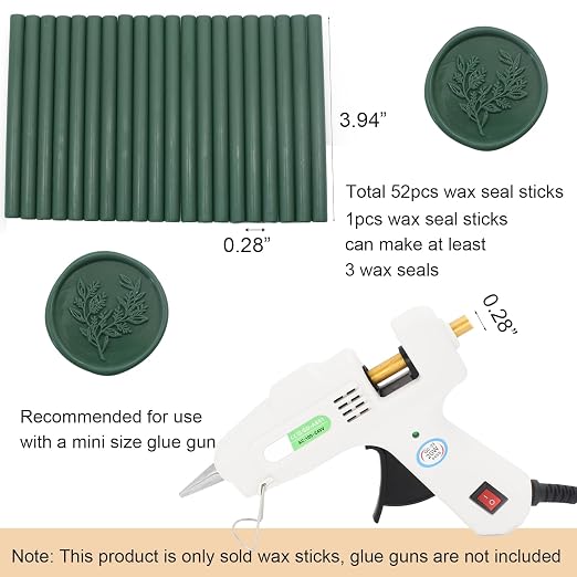 52pcs Olive Green Wax Sealing Sticks, Andotopee Glue Gun Wax Seal Sticks - Image 5