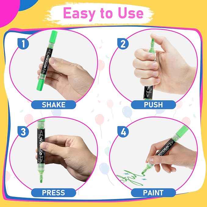 GOTIDEAL Chalk Markers Dual Tips, Erasable Liquid Chalk Marker - Image 8