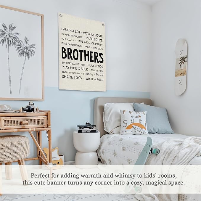 Boys Room Decor, Brothers Make The Best Friends Toddler Room Banner, Playroom - Image 4