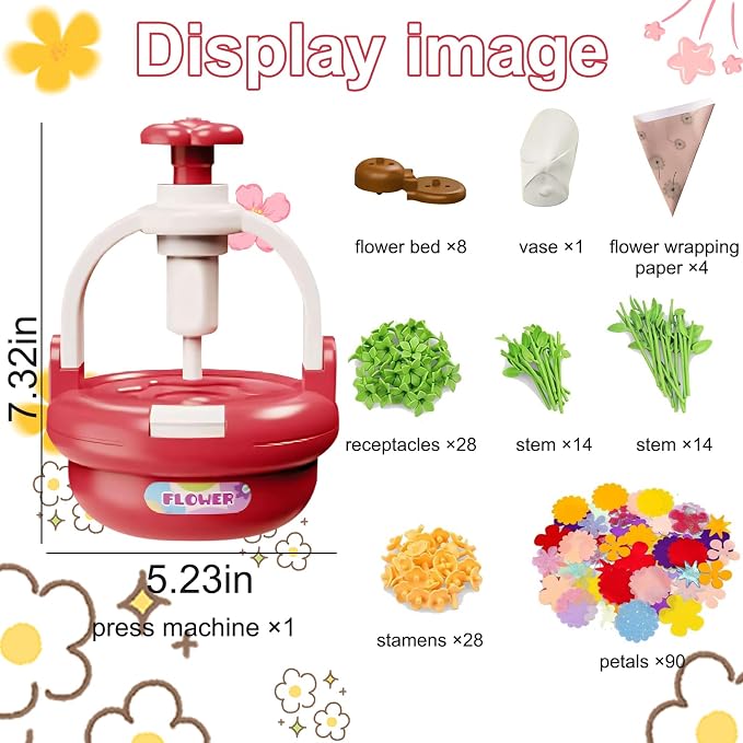 EALRIDV Fabric Flower Bouquets Toys, DIY Flower Press Kit, Creative Floral - Image 3