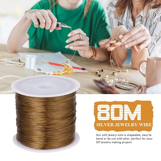 262FT Jewelry Wire 24 Gauge Tarnish-Resistant Copper Beading Wires Roll Bulk - Image 2