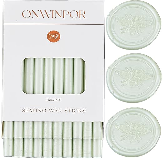 Sage Green Wax Seal Sticks, ONWINPOR 20pcs Glue Gun Wax Sealing Sticks Suit to by ONWINPOR