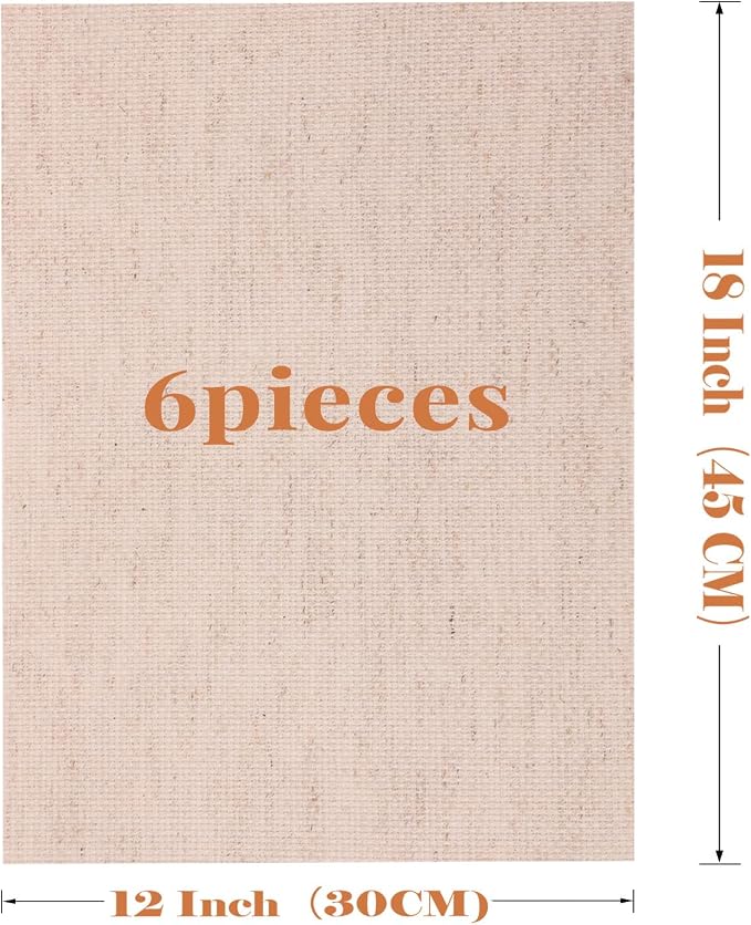 Caydo 6 Pieces Aida Cloth 14 Count Linen Cross Stitch Fabric Embroidery Fabric - Image 2
