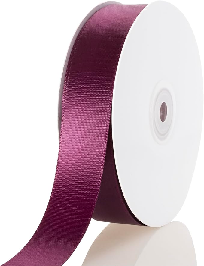 1 Inch Wine Ribbon, 50 Yards Craft Polyester Satin Ribbon Perfect by Unknown