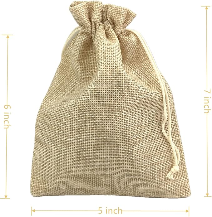Palmhomee Pack of 25 Burlap Gift Bags - Image 3