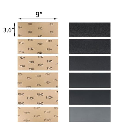 60 Pcs 9x3.6 Inch 8 Grit Mixed Packing Wet and Dry Sandpaper Sheets, - Image 3