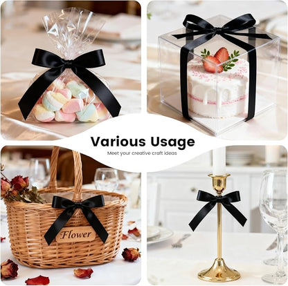 5/8 Inch 100 Yards Black Ribbon, Birthday Party Decoration, Valentine's Day - Image 7
